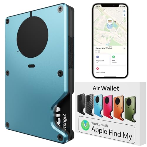 Air Wallet for Men with Built-in AirTag Chip, Works with Apple Find My (iOS Only), Track Your Wallets, Slim Minimalist Wallets for Men, RFID Wallet for Men, Credit Card Holder (Fluorescent Green)