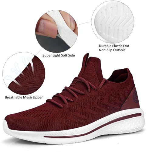 Image of Pujcs Mens Tennis Shoes Slip on Sneakers Ligthtweight Wlking Running Shoes for Work Gym Workout Sports Atheletic