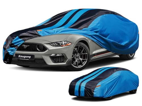 Image of Kaugung Car Cover Waterproof Custom Fit Ford Mustang（1993-2025）, Full Exterior Cover for Automobiles Lightweight Resistant Outdoor Sun UV Rain Dust Snow Wind Protection.