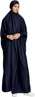 Jilbab for Muslim Women Hooded Abaya Kaftan Dress Hijab Chador One-Piece Loose Fit Arabic Islamic Prayer Robe