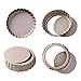 Bakerdream Round Non-stick Tart Pan Quiche Pan with Removable Bottom Mini Tart Pan Pie Pan with Loose Bottom, 3.5 Inch (Pack of 4)