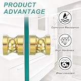 PATIKIL Glass Shower Door Handle, 2 Pcs Aluminum Alloy Back-to-Back Shower Door Knob Bathroom Sliding Shower Screen Round Pull Knobs Hardware for Replacement Groove Glass Door, Gold - Image 6