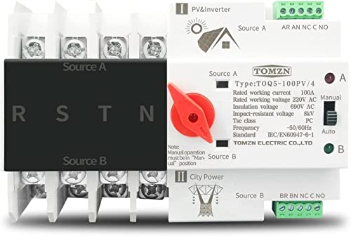Commutateur de transfert automatique ATS 4P 63A pour rail DIN triphasé