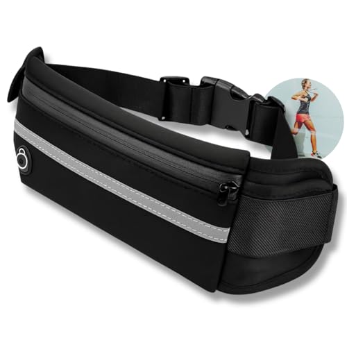 Pochete Slim Fitness Esportiva, Porta Celular Impermeável, para Corrida, Academia, Bike, Trilha e Acampamento – Masculina e Feminina (Preto)