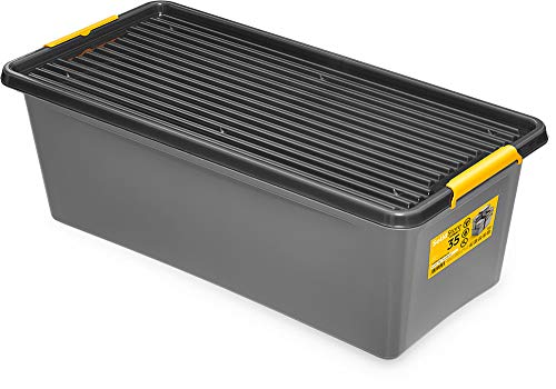 SolidStore stoß- und sturzfeste Rollbox; Aufbewahrungsbox Box 55L mit Rollen Cover