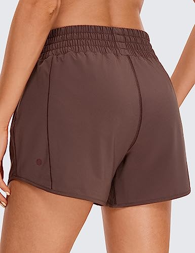 CRZ YOGA Shorts Femininos de Corrida com Forro de Cintura Alta, Shorts de Treino Atlético Leve com B