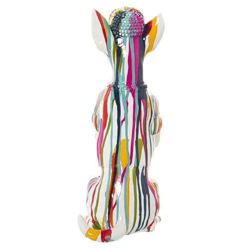 Statue de chien en résine multicolore 30cm pour décoration - 6