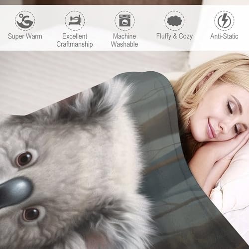 Couverture de salon koala en flanelle jeté de lit pour canapé 180x200cm - 5