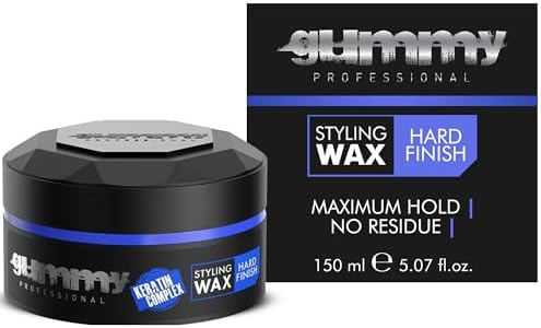 Gummy Professional Hard Finish Hair Wax - Maximum Hold Styling Wax - Transparent Water-Based Non-Greasy Formula - Leaves No Residue, Washes Out Easily - Watermelon Scent - 5.07 Fl Oz Single Pack