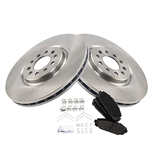 TRQ Front Brake Pad & Rotor Kit Brake Pads Brake Rotor Ceramic Compatible with 2016-2021 Jeep Cherokee