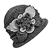 1920S Vintage Cloche Bucket Hat Packable Ladies Church Party Fashion Derby Floopy Winter Dark Grey