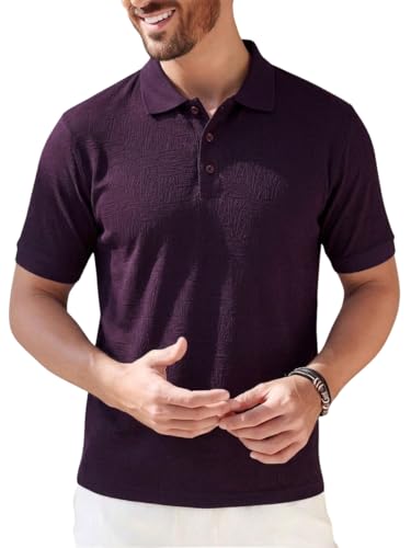 Image of TAGDOMen's Polo T Shirt | Half Sleeve | Textured & Collar Polo T-Shirt for Men (2053)