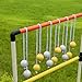 Menolana 6X Ladder Balls Diameter 42mm Easy to Use Practical Outdoor Lawn Yard Backyard Game, 3 Yellow and 3 White