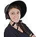 Skeleteen Colonial Old Fashioned Bonnet - Black Vintage Pioneer Prairie Felt Sun Hat Costume Bonnets for Women and Children