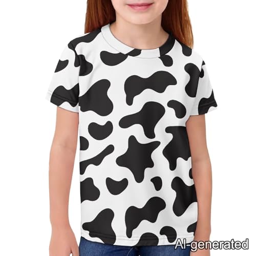 Image of Renewold Kids Novelty T-Shirt for Girls Boys Short Sleeve Crewneck Summer Tee Soft Breathable Graphic Shirt for Age 2-16
