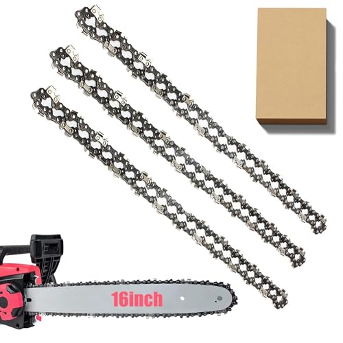 3 Pack Chainsaw Chain for 16 Inch (40cm) Bar 56 Drive Links 3/8 LP Pitch 0.050 Gauge Replacement Chain fits for Oregon Titan TTL758CHN Einhell GH-EC 2040 McCulloch Black & Decker Chainsaws