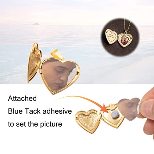 Paialco Stainless Steel Heart Shaped Locket Pendant Necklace thumb #5