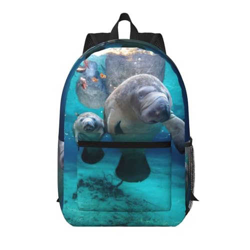 Sac à dos motif lamantins 43 cm noir en taille unique pour voyages