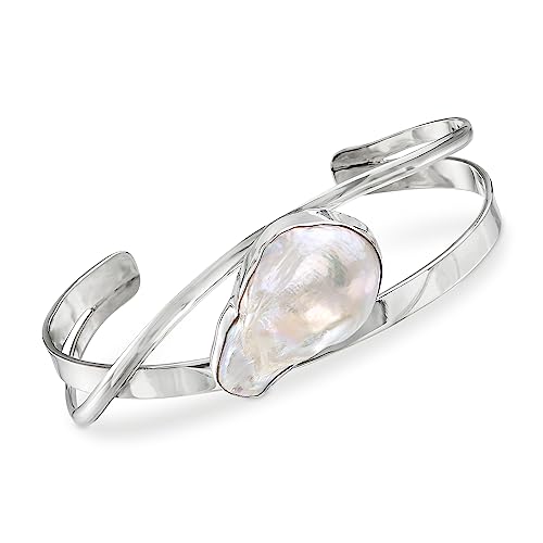 Ross-Simons 26X17Mm Cultured Baroque Pearl Cuff Bracelet In Sterling Silver. 8 Inches #TOP14