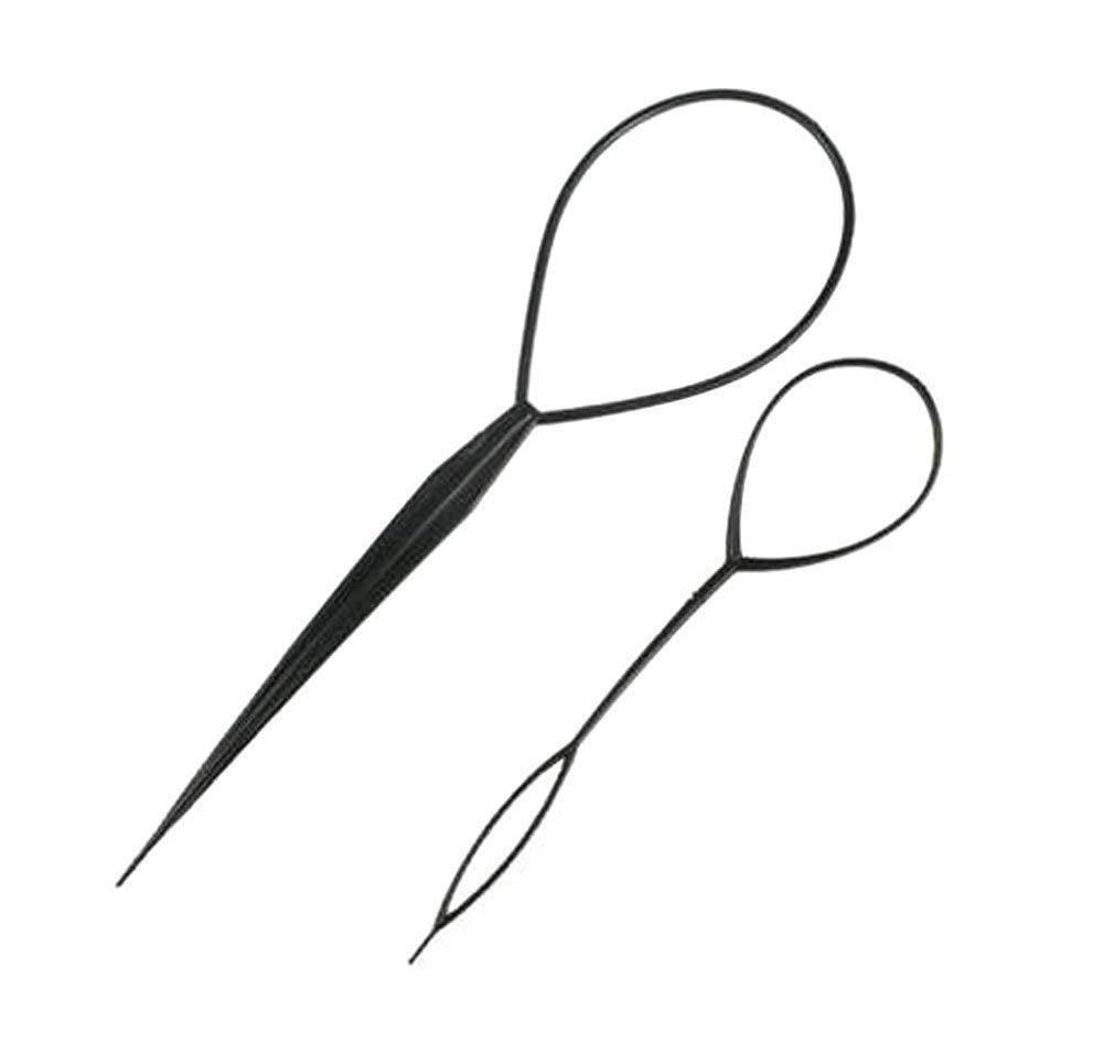 2 pk Topsy Hair Tail Tool Braid Accessories Ponytail Maker (Black)
