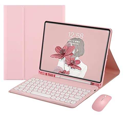 Funda con teclado y ratón Galaxy Tab S6 Lite, soporte antideslizante rosa 5