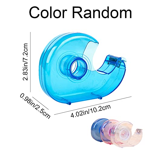 Scotch Tape Dispenser Portable Adhesive Roll Holder Transparent On Refillable Hand Dispenser For Adhesive Tape Office Home(Random Color) #TOP3