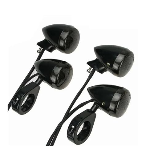 Clignotants moto pour Harley avec pince de fourche 41mm | Feux de signalisation noirs x4