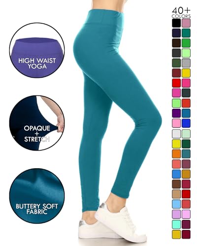 Image of Leggings Depot High Waisted Leggings for Women Buttery Smooth & Soft Women's Solid Yoga - Reg, Plus, 1X3X, 3X5X
