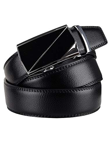 NYFASHION101 Men's Genuine Leather Ratchet Dress Trim to Fit Belt with Automatic Buckle2