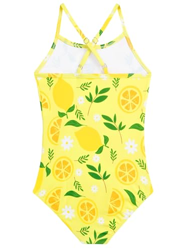 Image of Girls Swimsuit One Piece Bathing Suit with Adjustable Straps Cute Little Kids Swimming Suits Beach Swimwear 4T-12