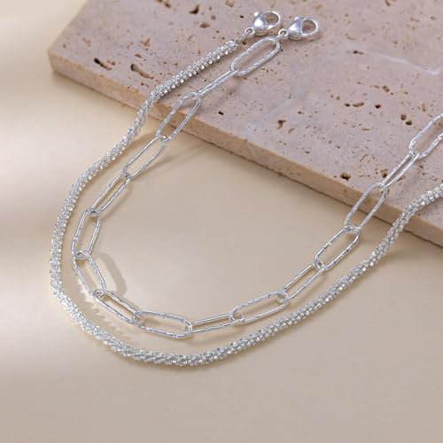 Image of Freekiss Sterling Silver Ankle Bracelets for Women: Dainty Layered Waterproof Anklet for Women Adjustable Womens Anklet Set Stackable Figaro Beaded Cuban Link Anklets Beach Jewelry for Women