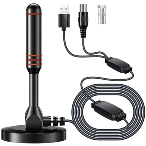 BAOZMINAN TV Antenna Indoor Long Range with Dual Amplifier Signal Booster, Support 4K 1080p Fire Stick for Smart TV and Older Televisions, 360 Reception High Gain HD Digital Aerial, 16.5ft Coax Cable