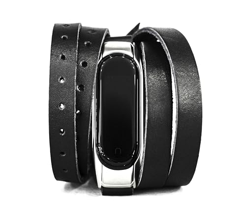 Multi wrap Leather cuff band compatible with Xiaomi Mi Band 3 4 5 6 7 8, Handmade UA 2985