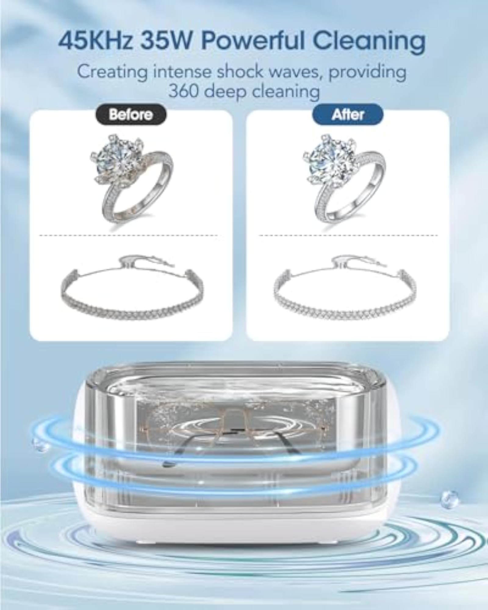 Ultrasonic Cleaning Device, 650ml Ultrasonic Cleaner
