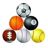 Longridge Novelty Golf Balls - Multi Sports (Pack of 6) - Image 3