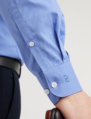 Peter England Men's Everday Regular Fit Solid Shirt | Cotton Rich | 5-Pin Pocketing