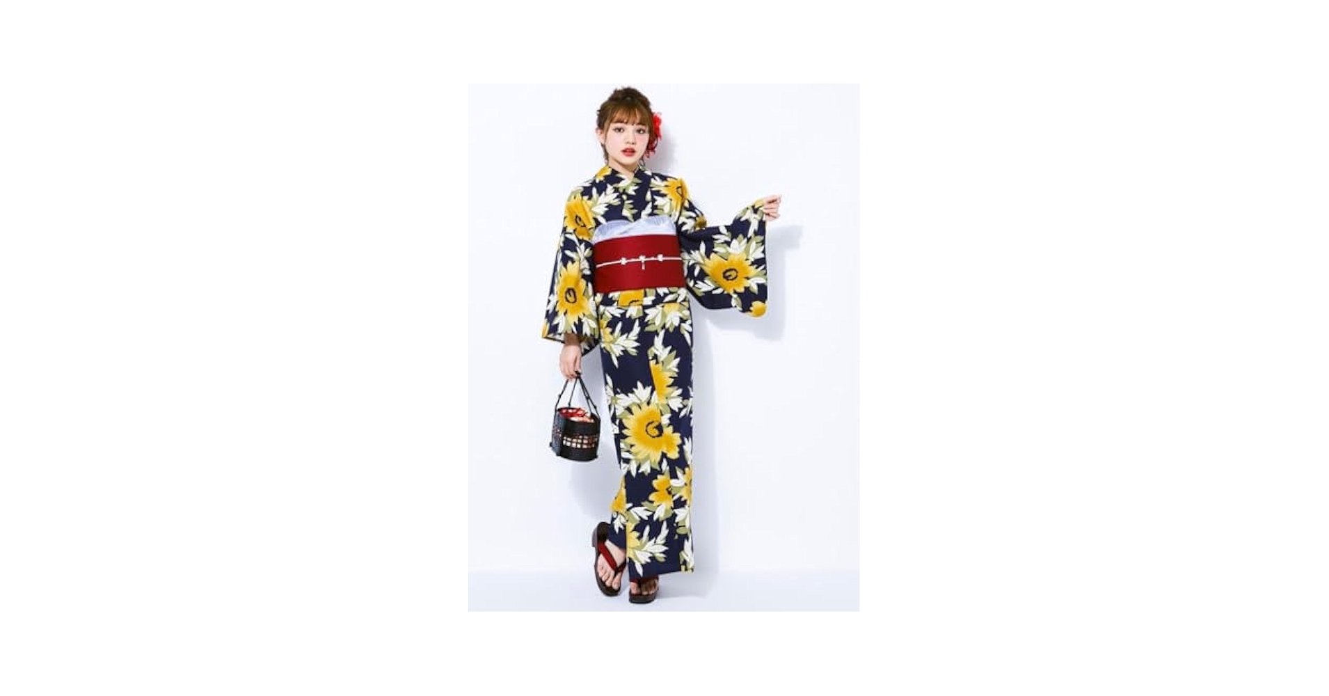 ◆大人ゆかた◆品ある向日葵（ひまわり）黒紺浴衣◆どなたでもお似合いになる古典柄 ◇大人ゆかた◇品ある向日葵（ひまわり）黒紺浴衣◇どなたでも