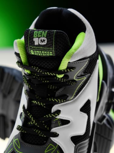 Image of The Souled Store Fumes NX: Men and Boys High Top Sneakers Streetwear Shoe Breathable Mesh and Synthetic Upper Chunky Midsole RidgeLock Traction Sole Lace Up Closure