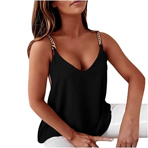 TRIGLICOLEUM Spaghettiträger Shirt Damen Einfarbiges Leibchen Sexy Camis...
