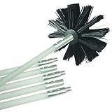 Trocknerentlüftungsbürste Kanalbürstenreiniger-Kit, Schornsteinbürsten Flusenentferner, 12 Fuß, Verwendung Mit Oder Ohne Bohrmaschine, 6 Flexible Stangen, 1 Synthetische Bürstenköpfe