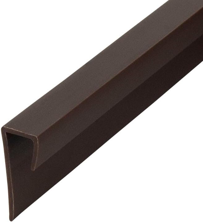 Outwater Plastic J Channel Fits Material 1/4 Inch Thick Brown Styrene Cap Moulding 8 Foot Length Pro Pack (Pack of 5, 40 Feet Total)
