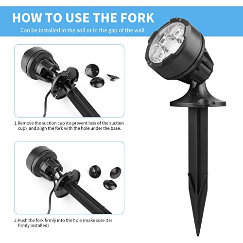 Underwater Pond Lights Rgb Led Outdoor Spot Lights, Ip68 Waterproof Color Changing Spotlights Garden Lawn Fountain Light, Decorate Pool Pond Tree Flag Landscape Lighting With Spiked Stand, 1 In Set #TOP2