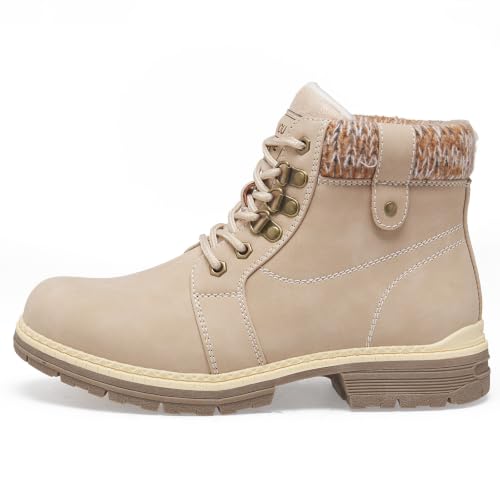 ANJOUFEMME Winter Snow Hiking Boots for Women - Womens Casual Work Boots Waterproof Lightweight Hiking Shoes for Trekking Camping Walking FNW18-BEIGE-9 by ANJOUFEMME - Used condition - Image 2