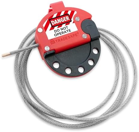 TRADESAFE Lockout Tagout Adjustable Cable Lock - 6 ft Steel Cable Lock