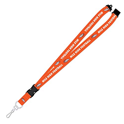 Cordon Denver Broncos bleu taille S avec clip amovible pour fans de foot américain
