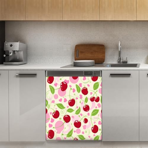 Cubierta magnética para lavavajillas panel frontal protector corazón de cerezo 53x66 4