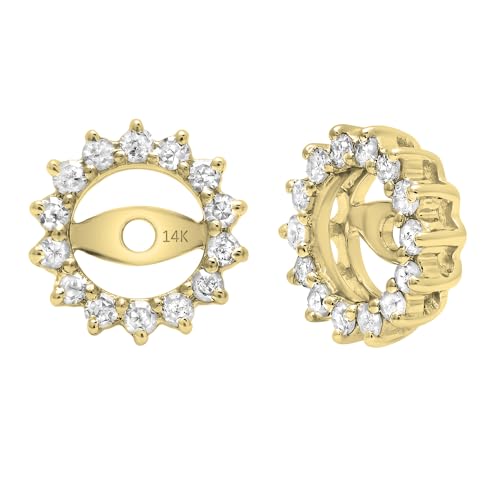 Dazzlingrock Collection 0.30 ctw Round White Diamond Circular Shaped Removable Earring Jackets for Women in Solid Gold