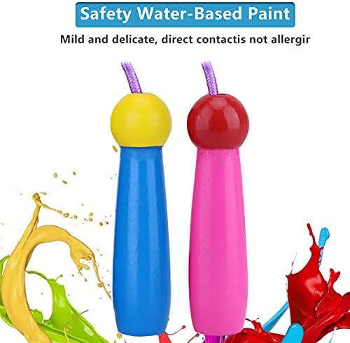 HOMALZ Skipping Rope Kids Adults Skipping Ropes Adjustable Jumping Rope with Wooden Handle and Cotton for Children Girls Boys Skip Ropes for Exercise Workout School Game Outdoor, 2 Pack (Pink & Blue)