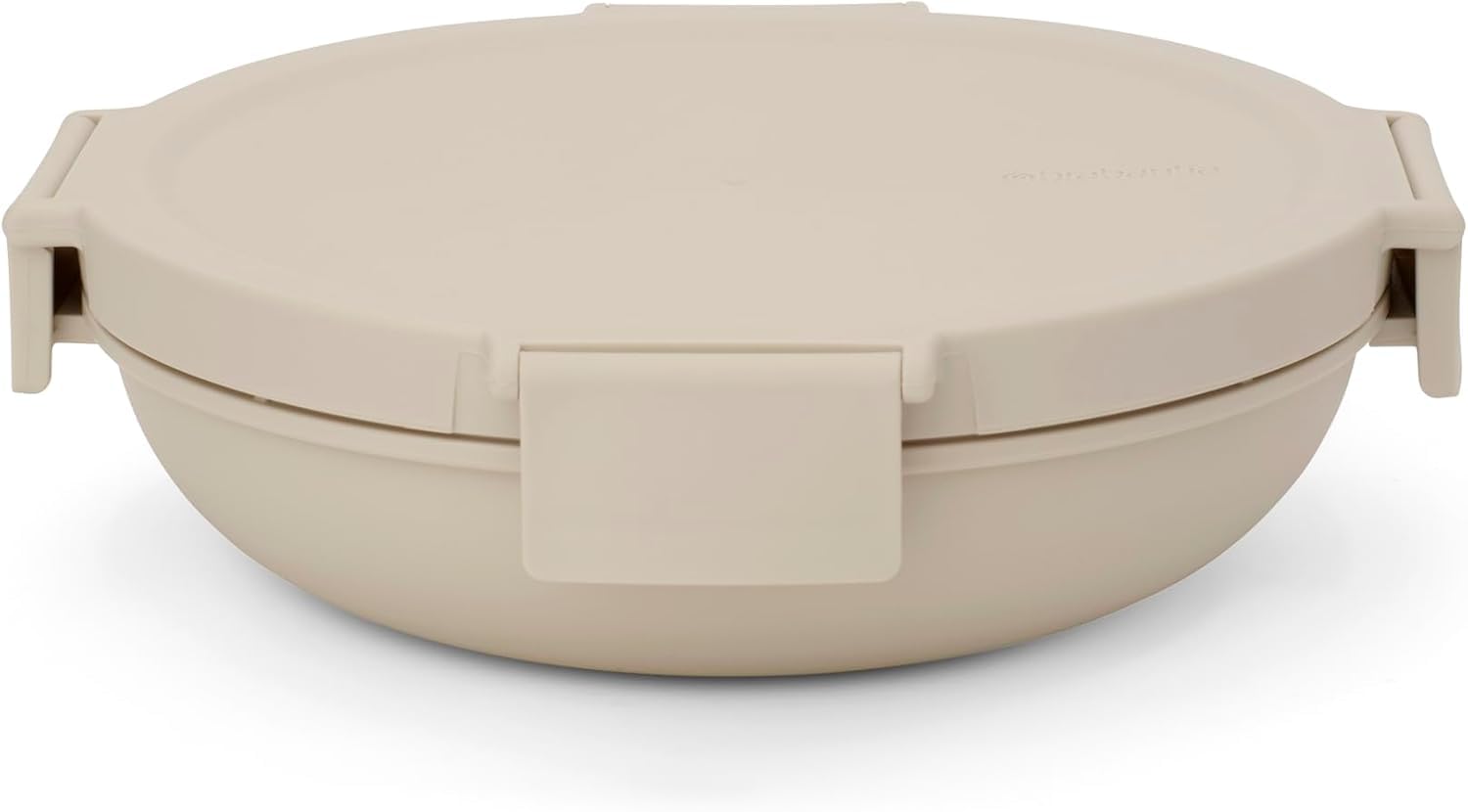 Brabantia Beige Make & Take Lunch Bowl 1L (Soft ), Compact Flat Design Salad Bowl With Airtight Closure, Leakproof Bowl With Lid