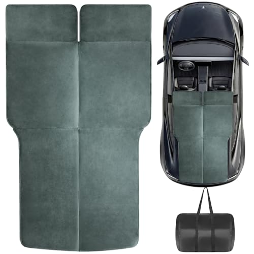 Couzssyhi Tesla Model Y Mattress 2.6 High-Density Foam Foldable Car Camping Bed with Head Support and Storage Bag Included 74 x 43 Sleeping Mat Fits Road Trips & Car Camping Dark Grey